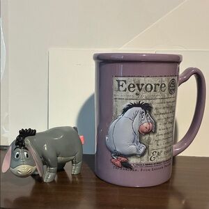 Disney Purple Eeyore Ceramic Mug with Eeyore Disney Figure